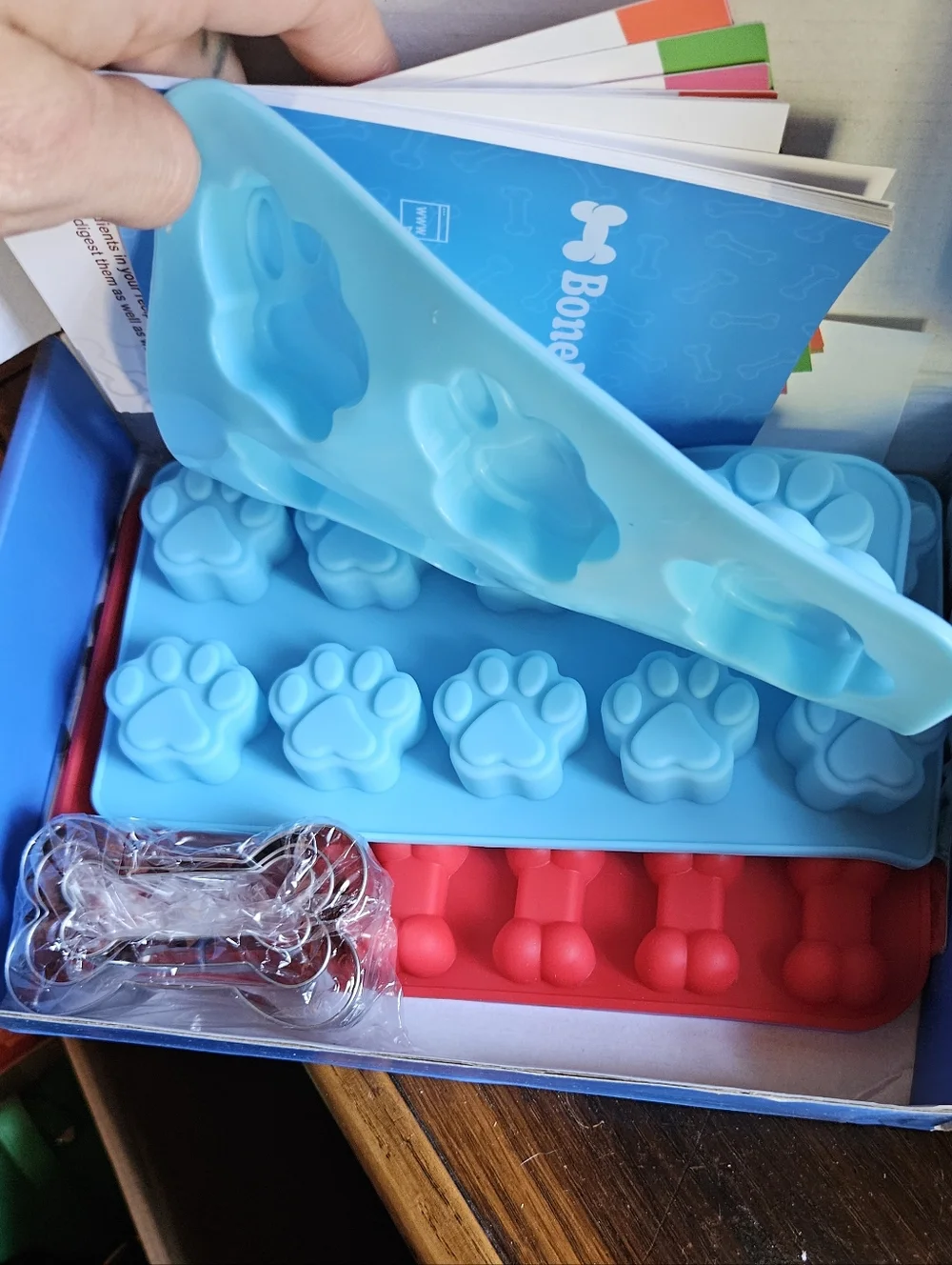BoneItUp Dog Treat Recipe Kit — Blue Packaging with Colorful Recipe Cards